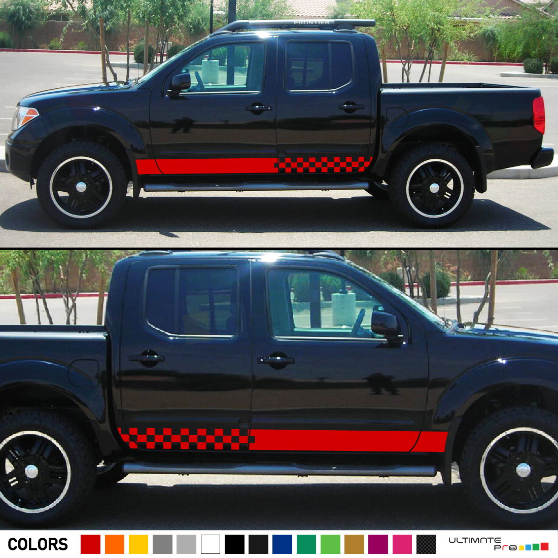 Racing Sticker Decal stripe kit Compatible with Nissan Navara 2008