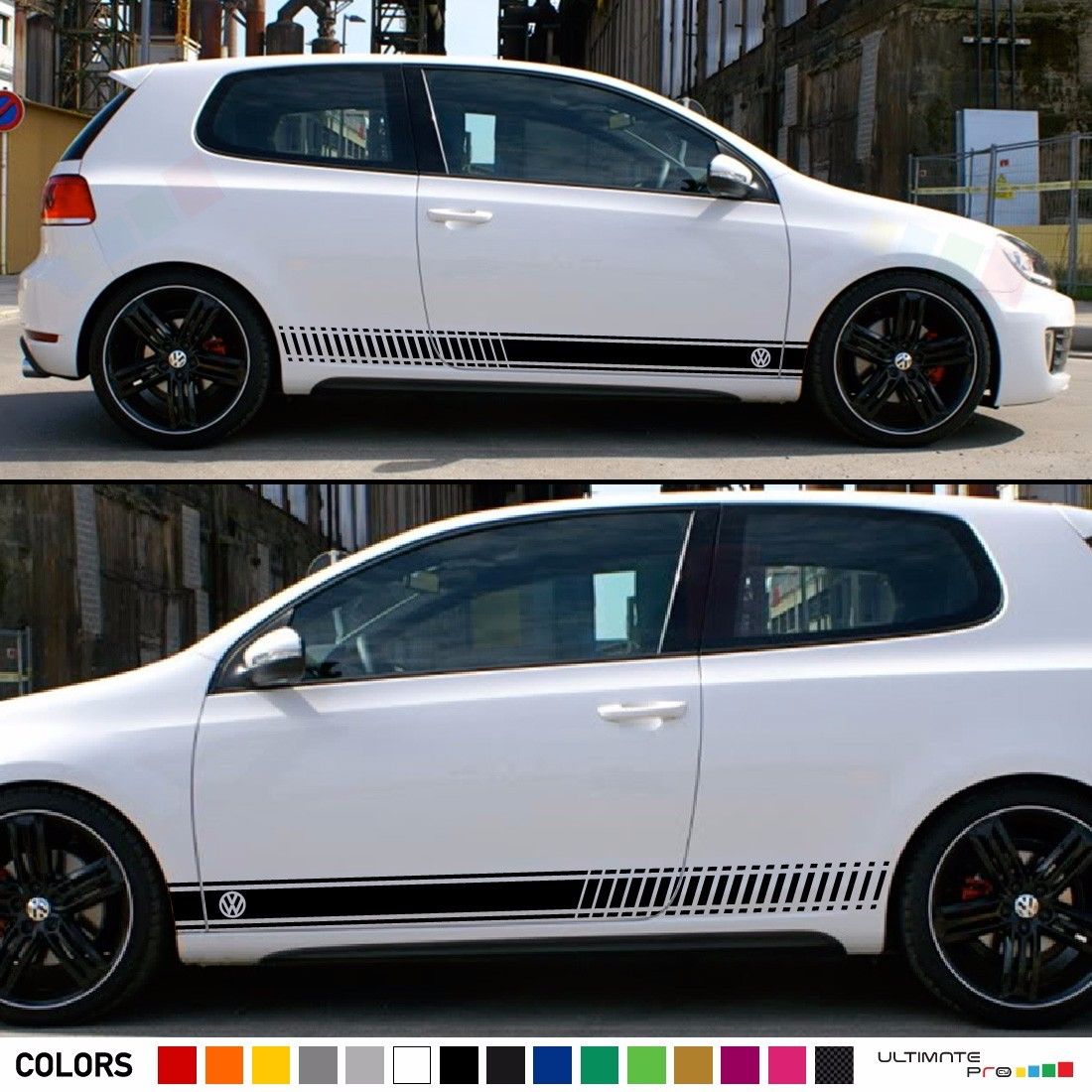 2x Stickers Decal Side Stripes For Volkswagen Golf Compatible With Mk4 Mk7 Ultimateprocy 