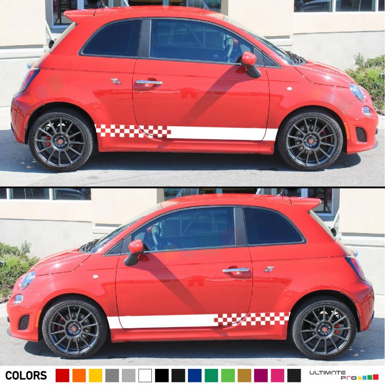 Side Stripes Decal 2x Sticker Compatible with Fiat 500 Abarth ...