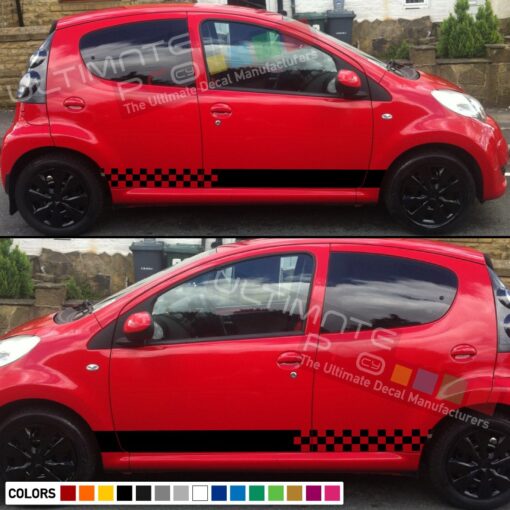 Decal Vinyl Side Racing Stripes Compatible with Peugeot 107 2005-2014