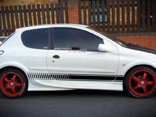 2x Decal Sticker Vinyl Side Racing Stripes Peugeot 206 GTi RC 1998–2012