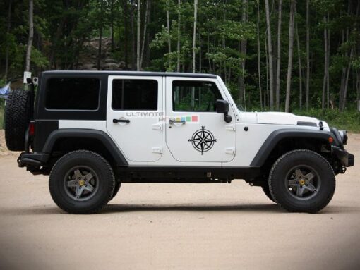 2x Stars Decal CompassSticker Jeep Wrangler RUBICON Jk