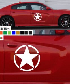 Star Stripe Sticker Decal side door For Dodge Charger 2011 - Present