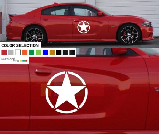 Star Stripe Sticker Decal side door For Dodge Charger 2011 - Present