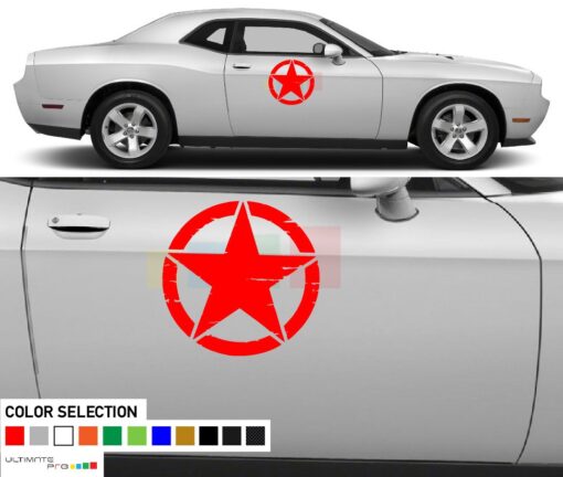 Star Vinyl Side Decal Sticker For Dodge challenger RT SRT8 2008 - Present