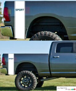 Side Vertical Rear Panel sport Stripe Decal Dodge Ram 2009 - Present