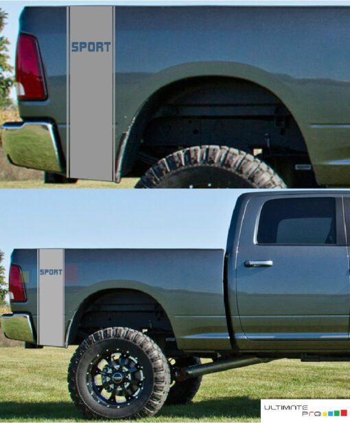 Side Vertical Rear Panel sport Stripe Decal Dodge Ram 2009 - Present