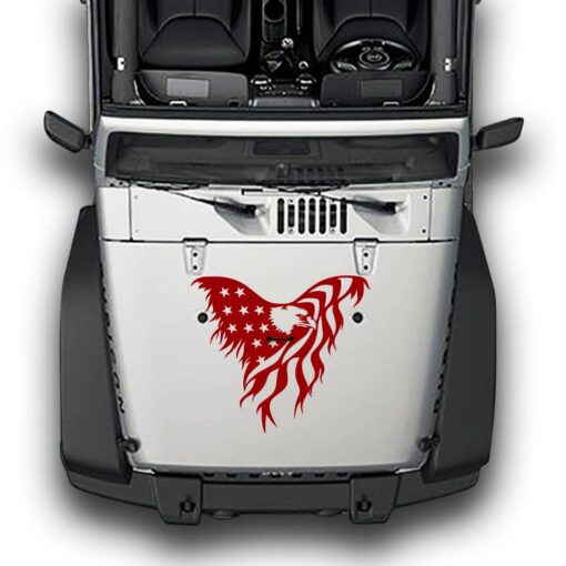 Hood Eagle Stripes, Decals Compatible with Jeep Wrangler JK 2010-Present