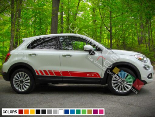 Sport Side Stripes Decal For Fiat 500X 2016 - Present