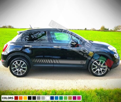 Racing Side Stripes Decal For Fiat 500X 2016 - Present