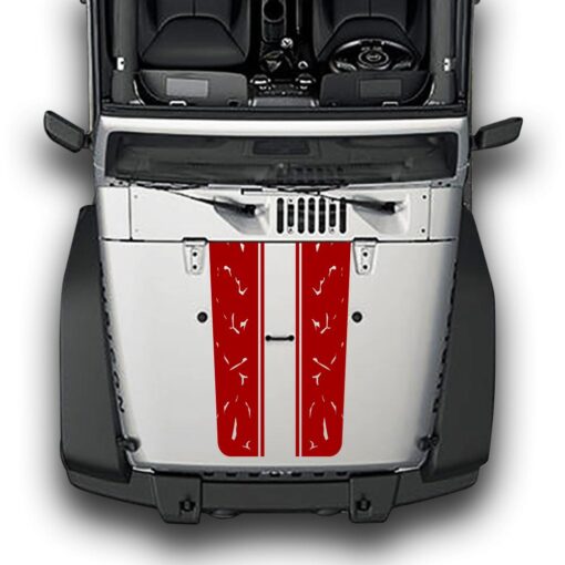 Hood Plain Distorted Line Compatible with Jeep Wrangler JK 2010-Present