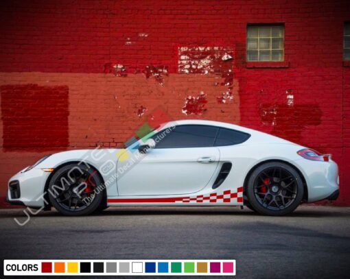 Decals Vinyl Side Sport Stripe Body Kit Compatible with Porsche Cayman 2012-Present