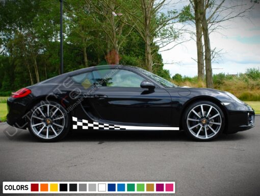 Decals Vinyl Side Sport Stripe Body Kit Compatible with Porsche Cayman 2012-Present