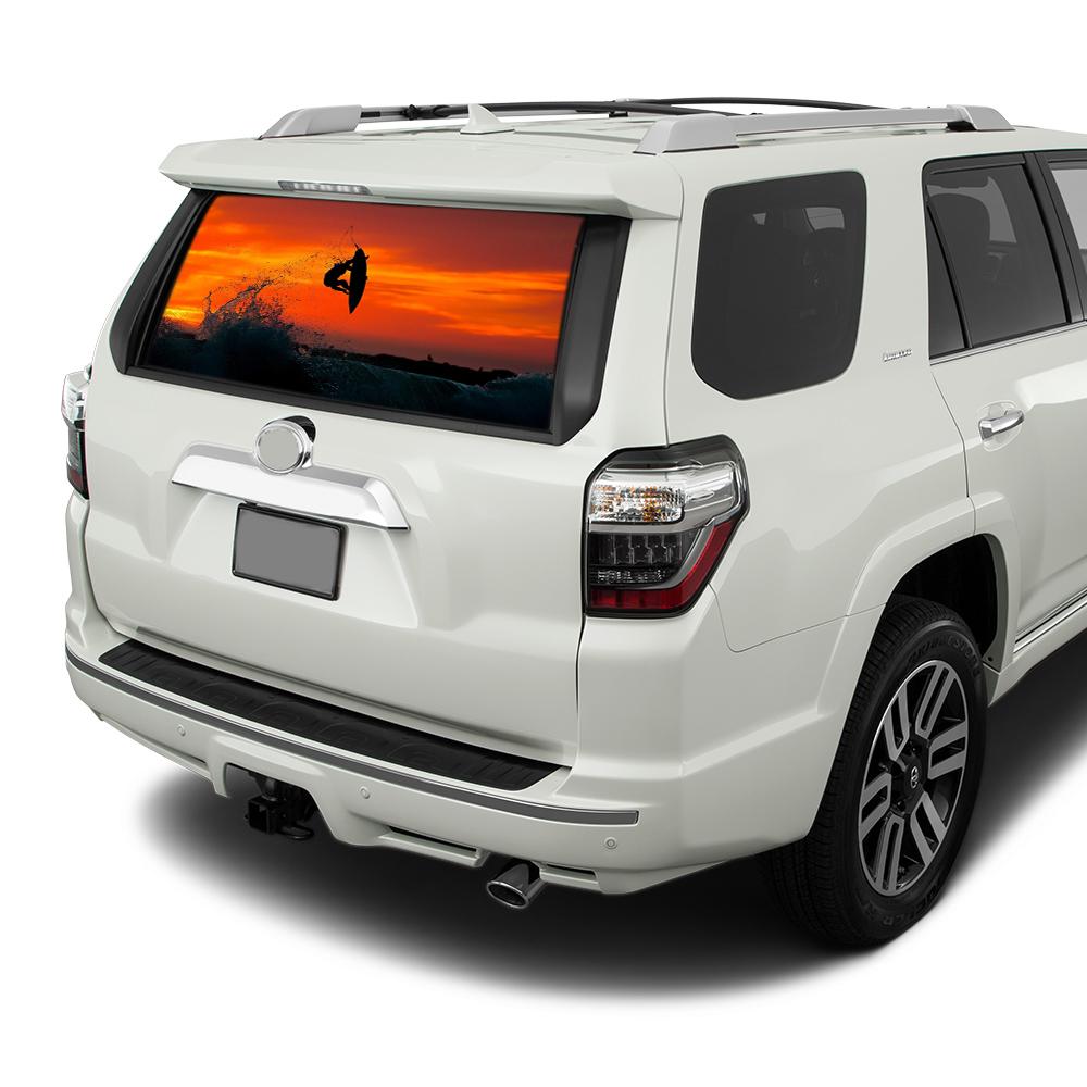 Perforated Fishing Rear Window Decal Compatible with Toyota Tundra