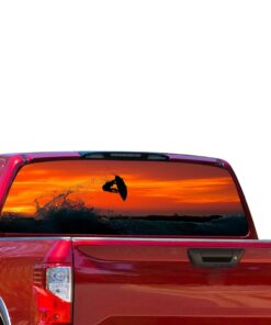 Fishing Rear Window stickers Toyota 2018 tundra Perforated decals
