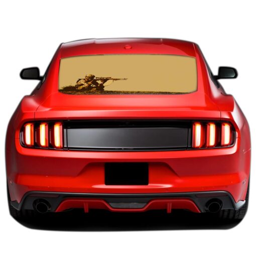 Sniper Soldier Perforated Sticker for Ford Mustang decal 2015 - Present