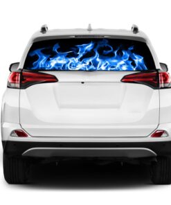 Blue Fire Rear Window Perforated for Toyota RAV4 decal 2013 - Present