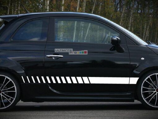 Set of Racing Side Stripes Decal Sticker Graphic Fiat 500 Abarth Performance