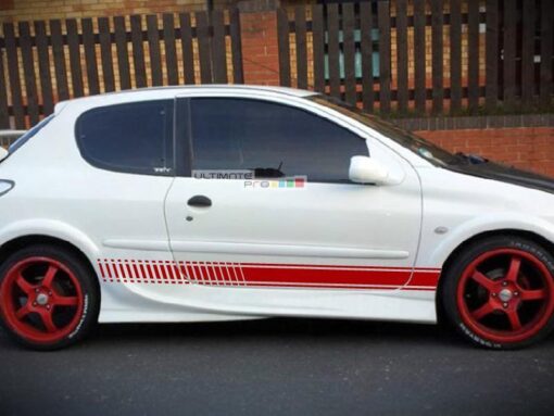 Set of Racing Side Stripes Decal Sticker Graphic Peugeot 206 2DR Cabriolet 35DR Hatch