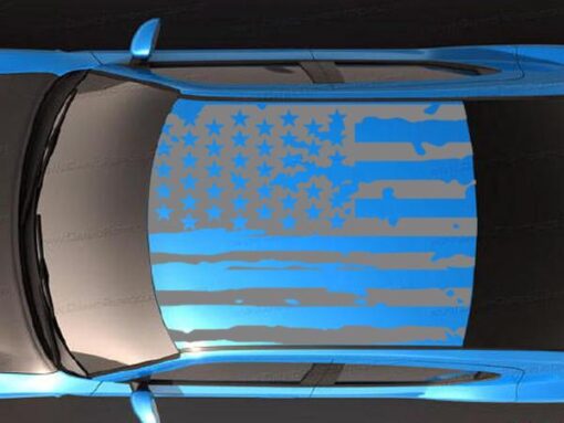 Roof Banner American Flag Style Decal Dodge Charger US Flag Sticker