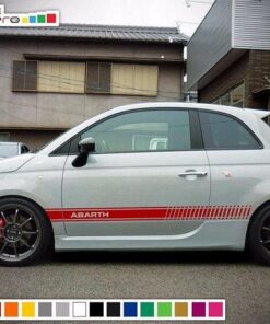 Racing Side Stripes Decal Sticker Compatible with Fiat 500 Abarth