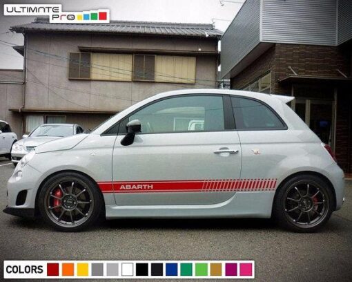 Racing Side Stripes Decal Sticker Compatible with Fiat 500 Abarth