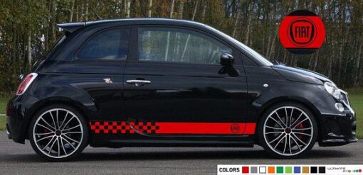 Side Stripes Decal 2x Sticker Compatible with Fiat 500 Abarth