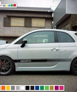 Racing Side Stripes Decal Sticker Compatible with Fiat 500 Abarth