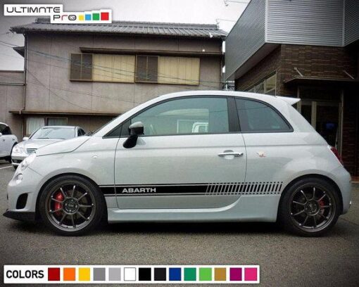 Racing Side Stripes Decal Sticker Compatible with Fiat 500 Abarth