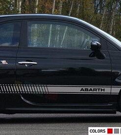 Racing Side Stripes Decal Sticker Compatible with Fiat 500 Abarth