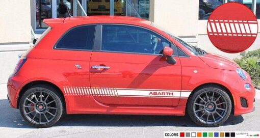 Racing Side Stripes Decal Sticker Compatible with Fiat 500 Abarth