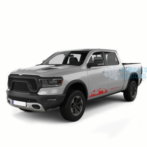 Mountain Doors Graphics Vinyl For Dodge Ram Crew Cab 1500 Red / 2019-Present Side Door Sticker