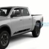 Mountain Side Door Stripes Graphics Vinyl For Dodge Ram Crew Cab 1500 Black / 2019-Present Side Door