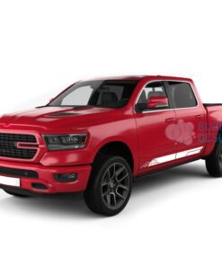 Mountain Side Door Stripes Graphics Vinyl For Dodge Ram Crew Cab 1500 White / 2019-Present Side Door