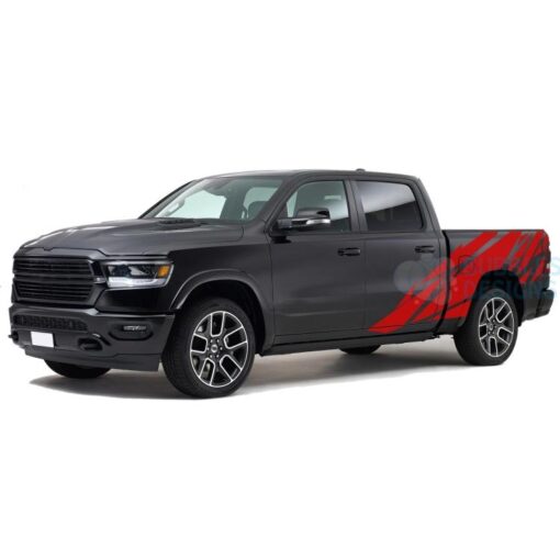 Pattern Bed Decals Graphics Vinyl For Dodge Ram Crew Cab 1500 Red / 2019-Present Side Door Sticker