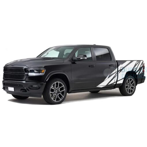 Pattern Bed Decals Graphics Vinyl For Dodge Ram Crew Cab 1500 White / 2019-Present Side Door Sticker