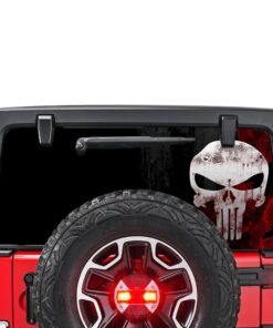 Punisher Skull Perforated for Jeep Wrangler JL, JK decal 2007 - Present