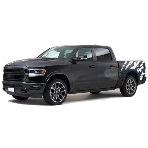 Shred Sticker Bed Decals Graphics Vinyl For Dodge Ram Crew Cab 1500 White / 2019-Present Side Door