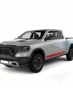 Side Door Stickers Stripes Graphics Vinyl For Dodge Ram Crew Cab 1500 Red / 2019-Present Side Door