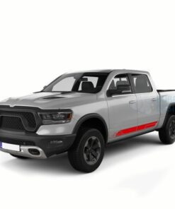 Side Door Stripes Decals Graphics Vinyl For Dodge Ram Crew Cab 1500 Red / 2019-Present Side Door