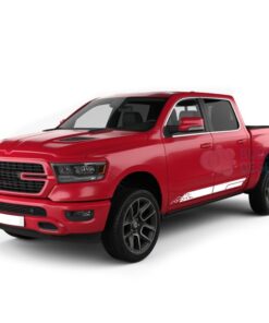 Side Door Stripes Decals Graphics Vinyl For Dodge Ram Crew Cab 1500 White / 2019-Present Side Door