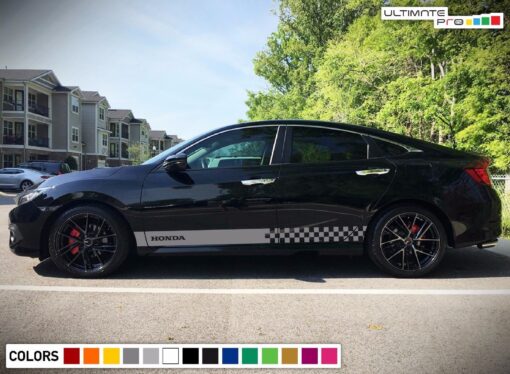 Sport Sticker Decal Vinyl Side Door Stripes for Honda Civic 2016 2017