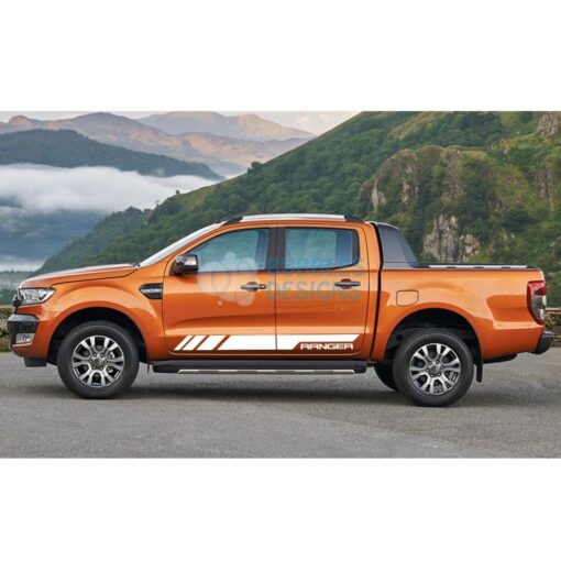 Sticker Vinyl Decal Design For Ford Ranger Double Cab 2011 - Present White