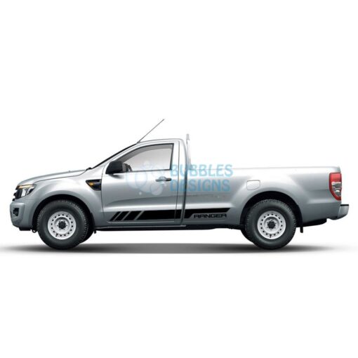 Sticker Vinyl Decal Design For Ford Ranger Regular Cab 2011 - Present Black