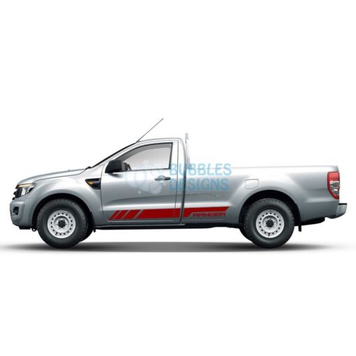 Sticker Vinyl Decal Design For Ford Ranger Regular Cab 2011 - Present Red