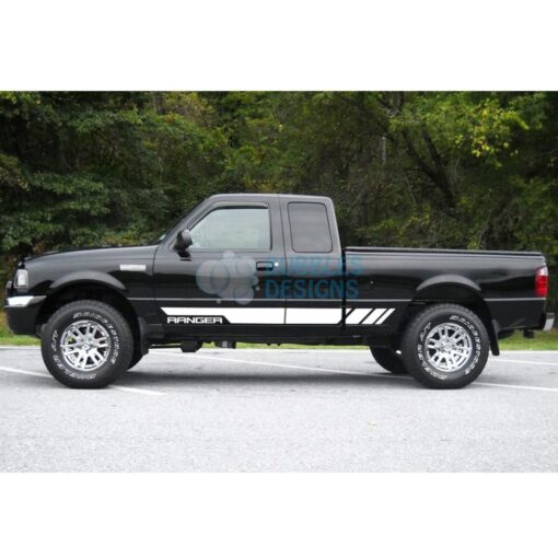 Sticker Vinyl Decal Design For Ford Ranger Super Cab 1998-2012 White