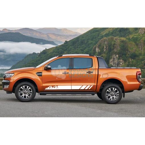 Sticker Vinyl Design For Ford Ranger Double Cab 2011 - Present White