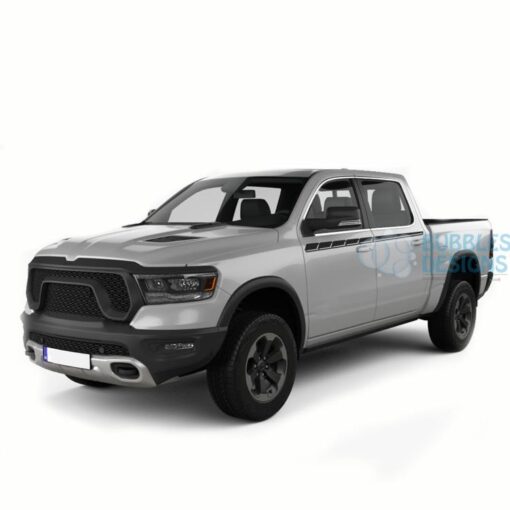 Upper Door Decals Graphics Vinyl For Dodge Ram Crew Cab 1500 Black / 2019-Present Side Door Sticker